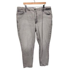 Good American Grey Black Distressed Tapered High Rise Jeans Size 20